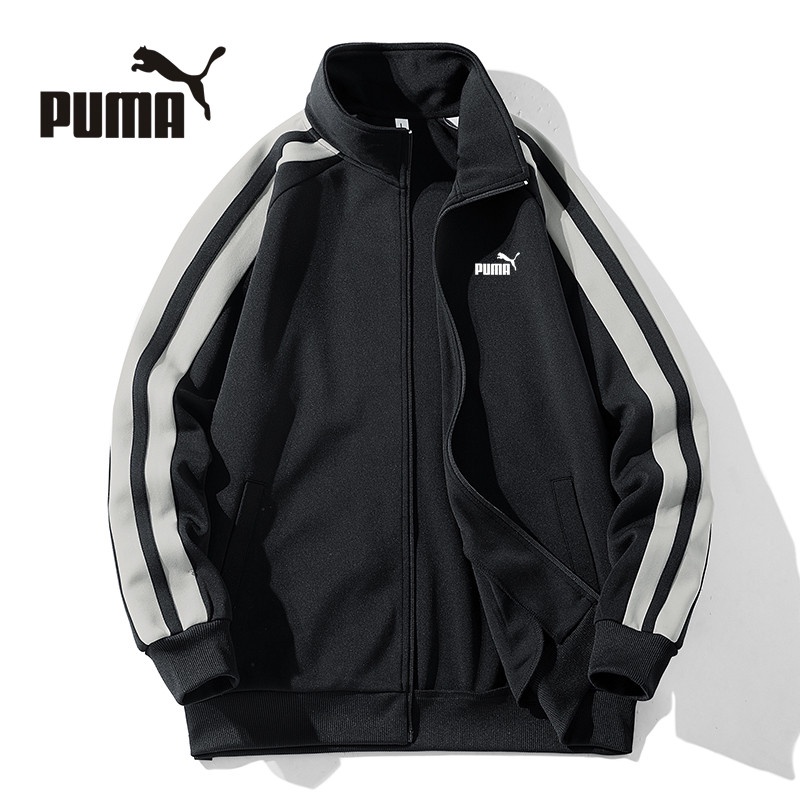 Áo Khoác Thể Thao Puma 100% Chính Hãng Có Mũ Trùm Đầu Hoạ Tiết Kẻ Sọc Dành Cho Nam Giới 100