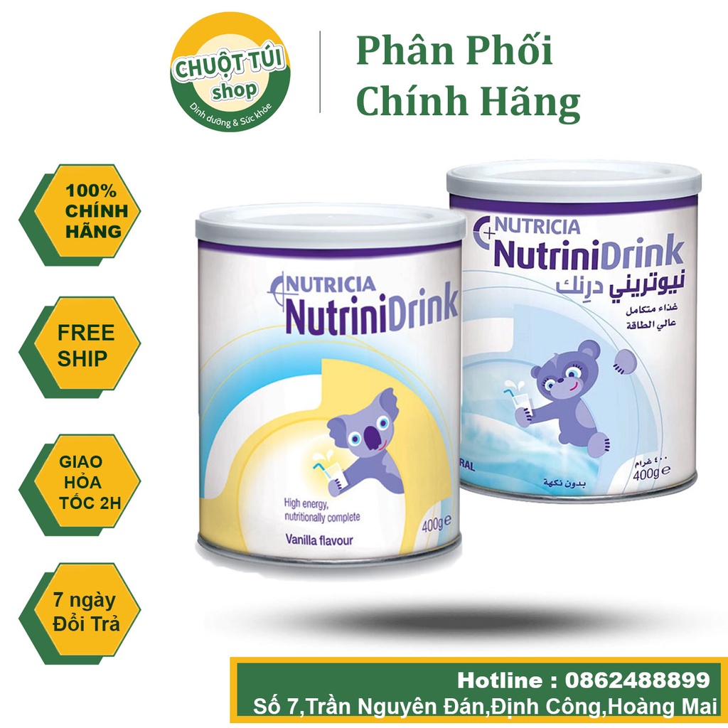 Sữa bột Nutricia Nutrinidrink vị vani, trung tính giúp trẻ cải thiện cân nặng sau 28 ngày dùng