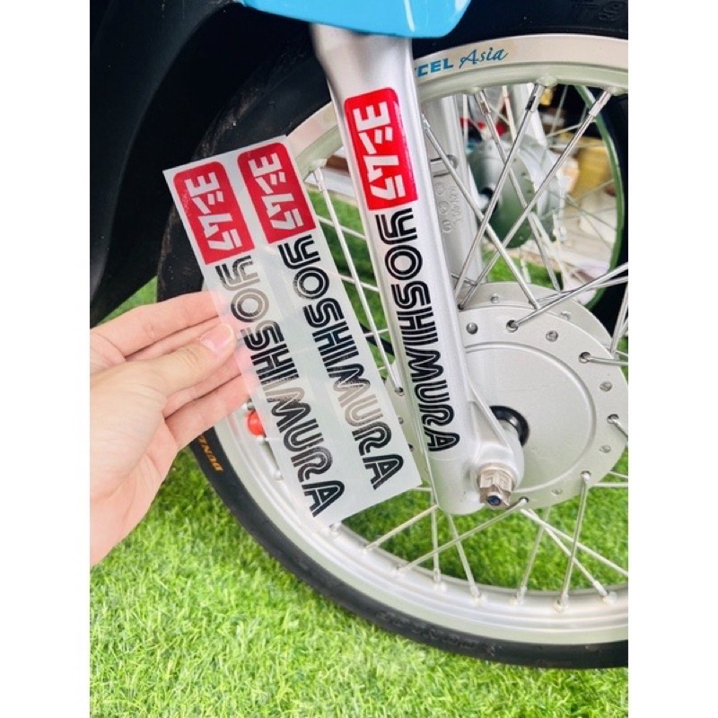 Tem Dán Chân Phuộc Chữ Yoshimura Chất Liệu Decal in Siêu Trong Sắc Nét,Tem Chống Thấm Nước Tốt