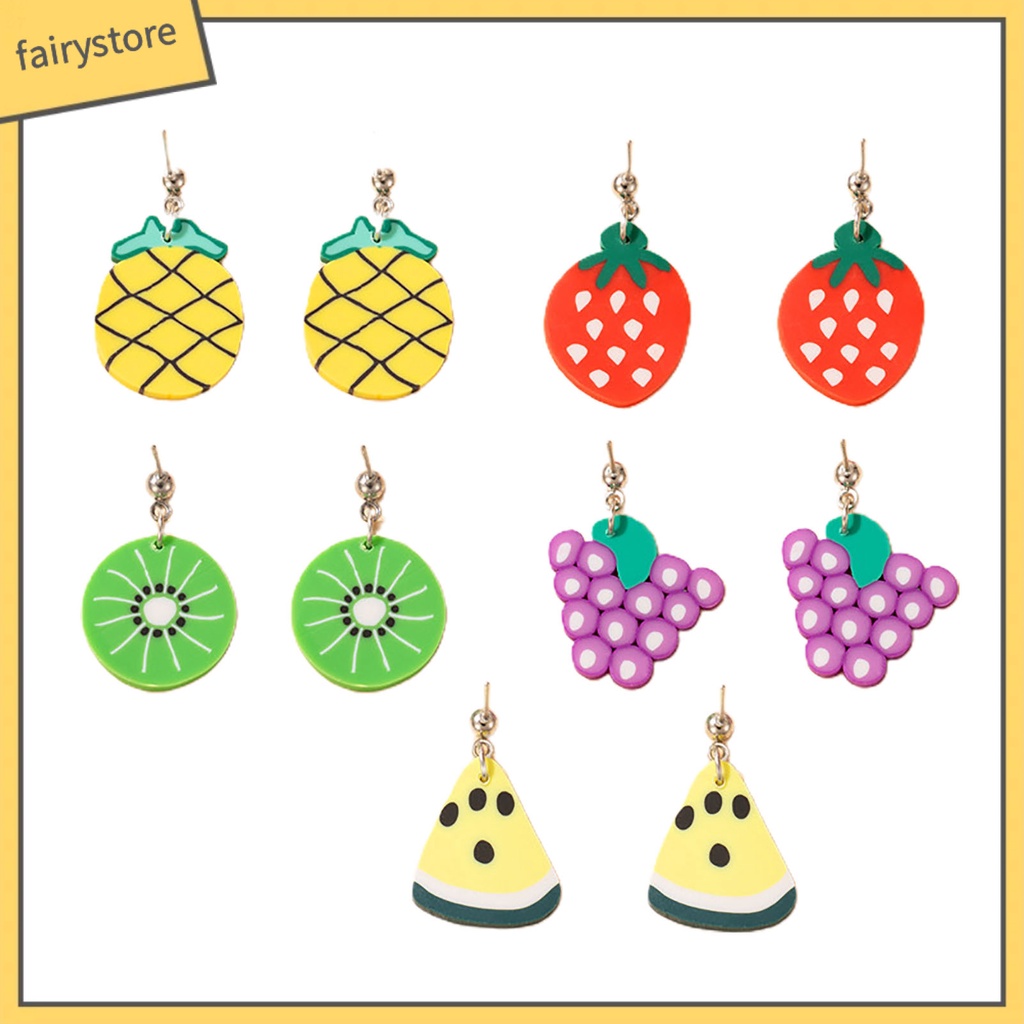 Set 5 Đôi Bông Tai Hình Trái Cây Dễ Thương Cho Nữ [Fairy1]