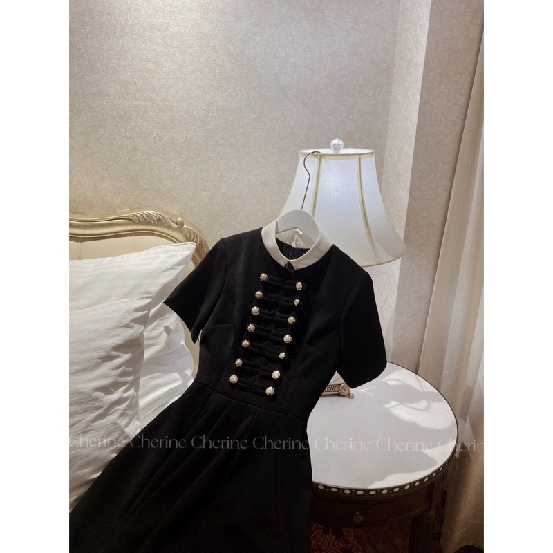 Thanh lý SELINA DRESS -  Váy dài bồng kèm hàng cúc đính by Cherine