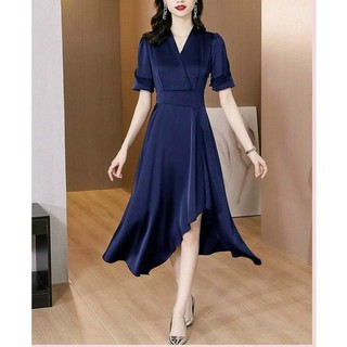 ĐẦM XÒE CỔ V TAY CÁCH ĐIỆU - YB230205