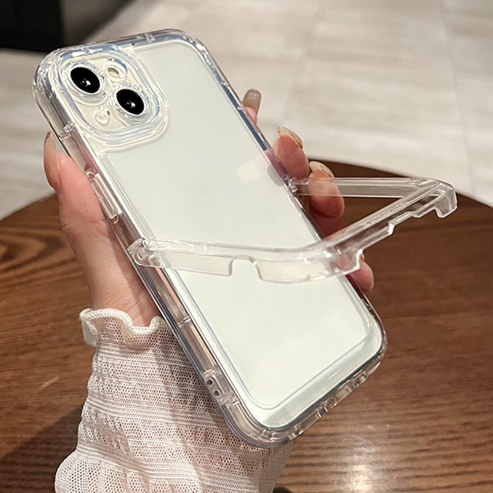 Ốp Điện Thoại TPU Mềm Trong Suốt Chống Dấu Vân Tay Có Giá Đỡ Cho IPhone 11 12 13 14 Pro Max