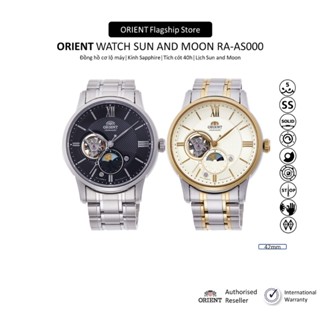 Đồng hồ cơ nam Orient Watch Sun And Moon RA-AS000 lộ máy mặt kính sapphire chống xước dây thép đeo tay chính hãng