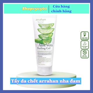 CHÍNH HÃNG -  Tẩy tế bào chết làm sạch và trắng sáng da chiết xuất từ lô hội Arrahan Aloe Vera Peeling Gel 180ml - Hàn Q