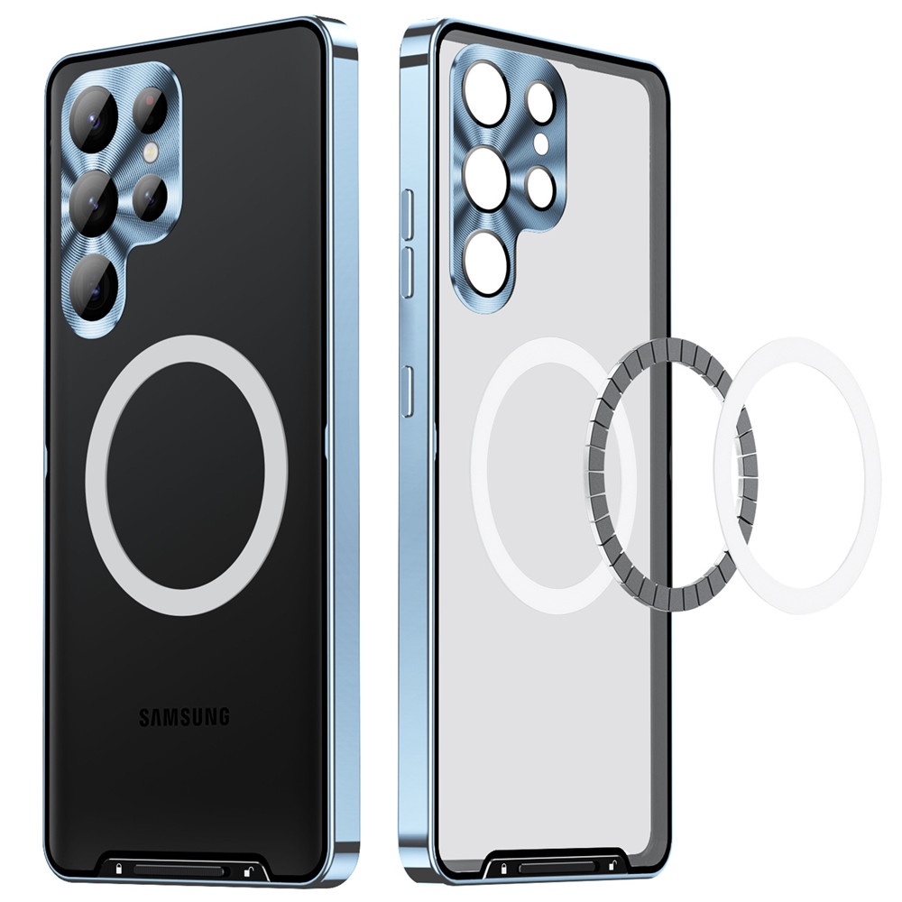 Ốp Điện Thoại Kim Loại Nhôm Mặt Nhám Từ Tính Bảo Vệ Camera Cho Samsung S23 Ultra 5G / Galaxy S23 Plus S23