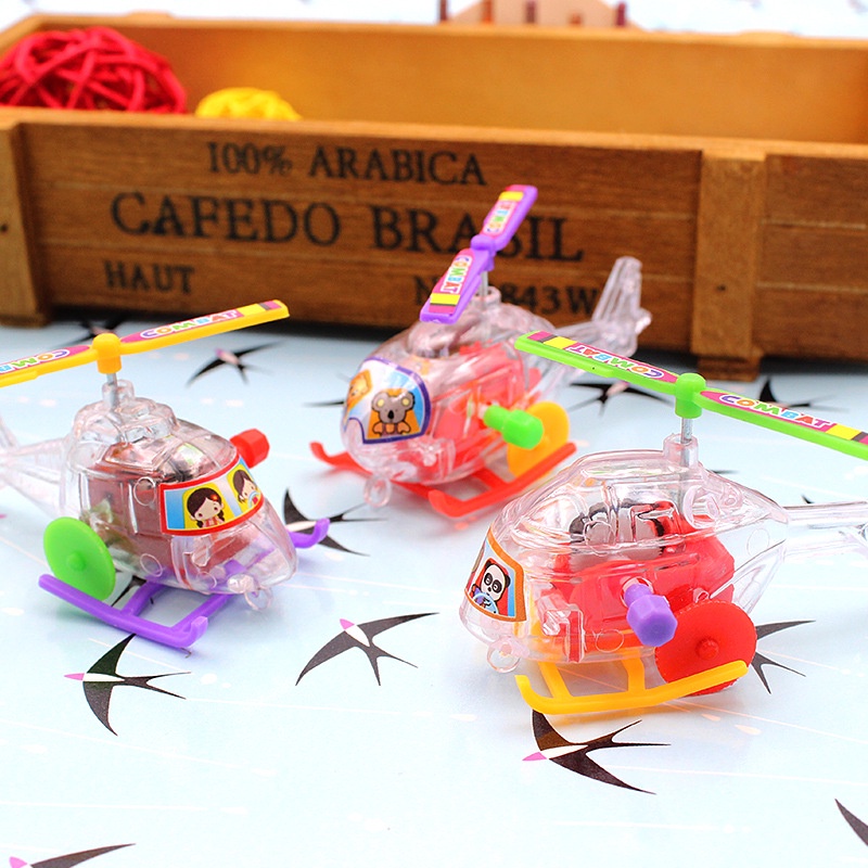 Máy Bay Đồ Chơi Mini Trong Suốt Sử Dụng Dây Cót Dễ Thương Cho Bé