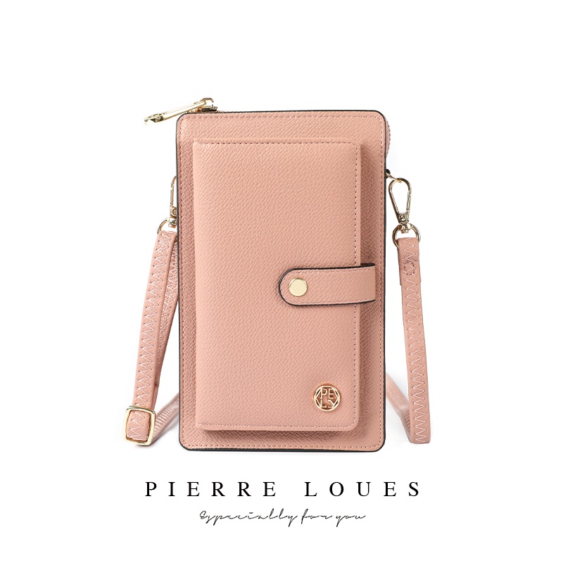 Túi đeo chéo đựng điện thoại PIERRE LOUES sức chứa lớn sử dụng được màn hình cảm ứng đa năng dành cho nữ