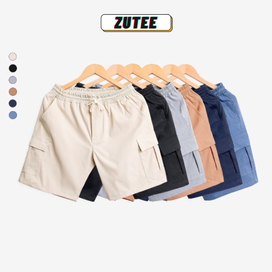 Quần Short Túi Hộp Nam Kaki ZUTEE Dáng Đùi Cộc Phong Cách Hàn Quốc