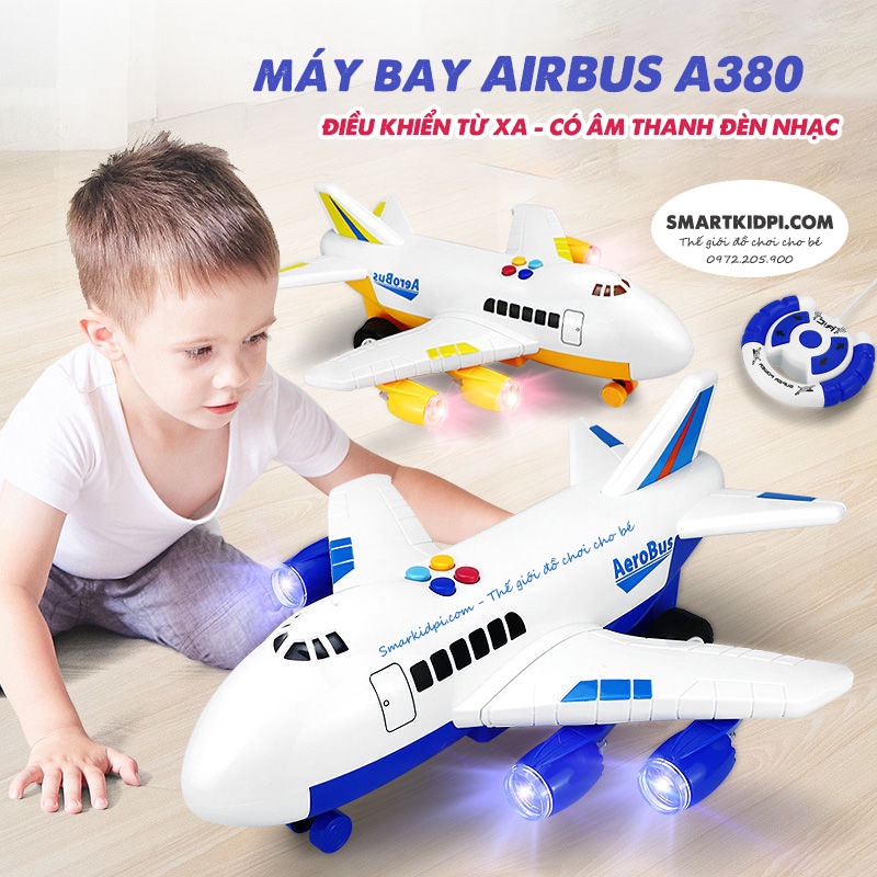Đồ chơi máy bay điều khiển từ xa Airbus A380 có đèn nhạc chạy bằng pin