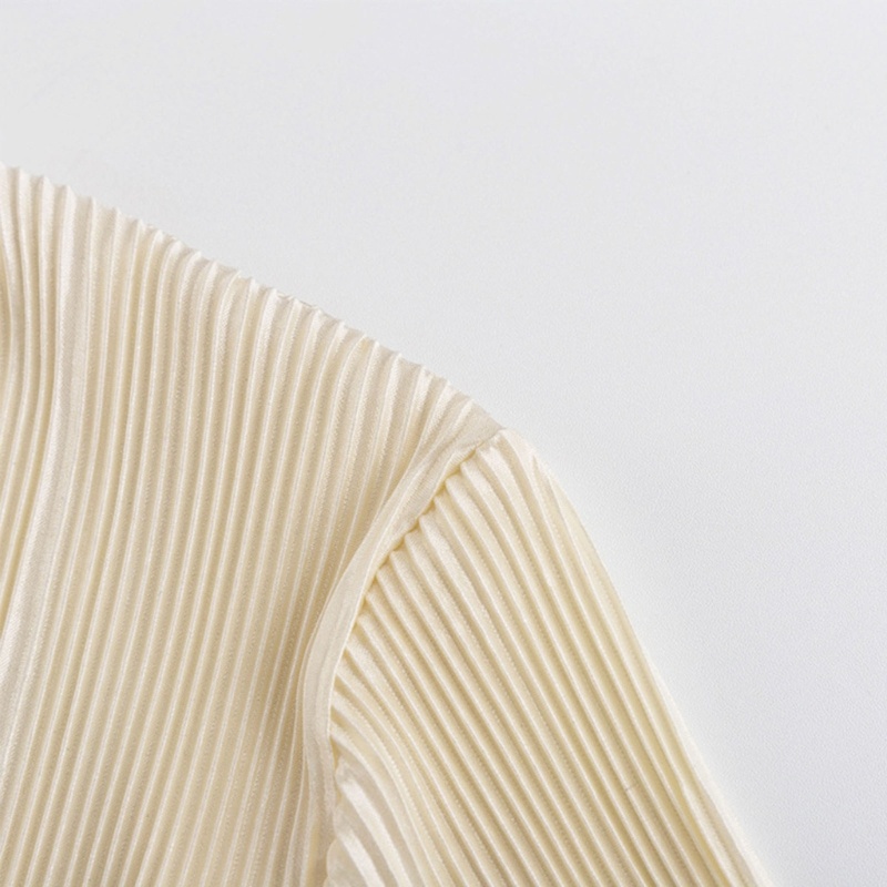 Xiangbao Áo Khoác Cardigan Trơn Tay Loe Dài Xếp Ly Cổ Chữ V Mở Phía Trước Tự Cột Dây Kiểu Pháp Thời Trang Mùa Hè