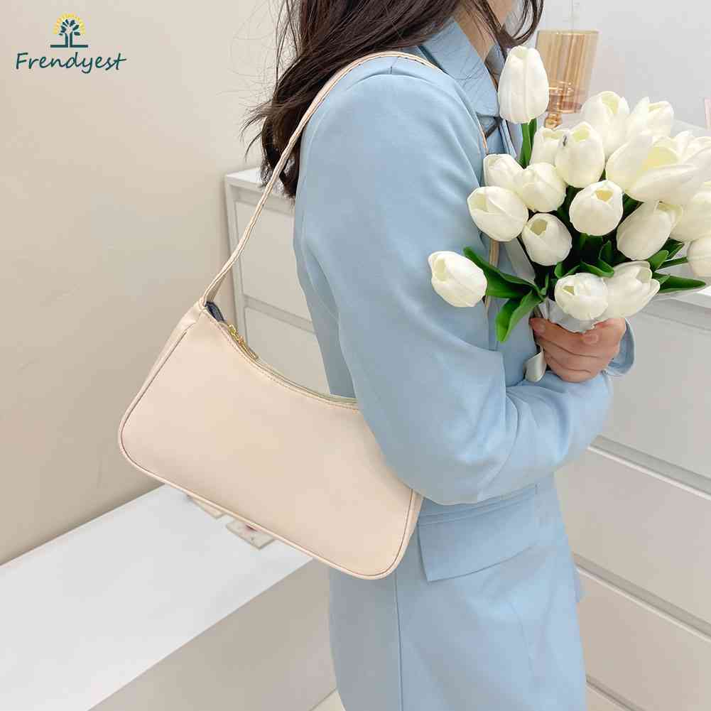 Túi Xách Đeo Vai / Kẹp Nách Chất Liệu Nylon Màu Trơn Thời Trang Cho Nữ