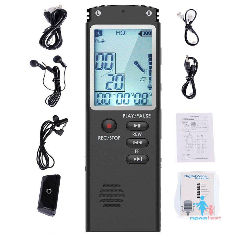 Voice Activated Mini Digital Sound Audio Recorder Dictaphone MP3 Player Large Screen