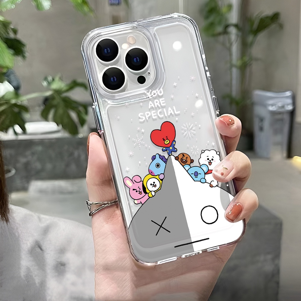 Trong Suốt Ốp Điện Thoại Tpu In Hình BT21 Đáng Yêu Cho iphone 14promax 13 12 11 7Plus 7 8 X XR XSMax