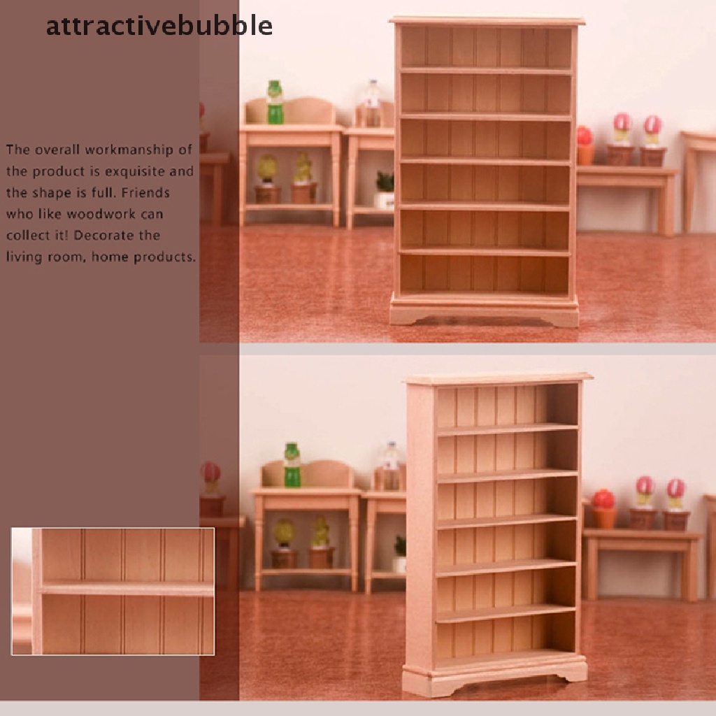 Mô Hình Kệ Sách / Tủ Quần Áo Mini Tỉ Lệ 1: 12 Trang Trí Nhà Búp Bê