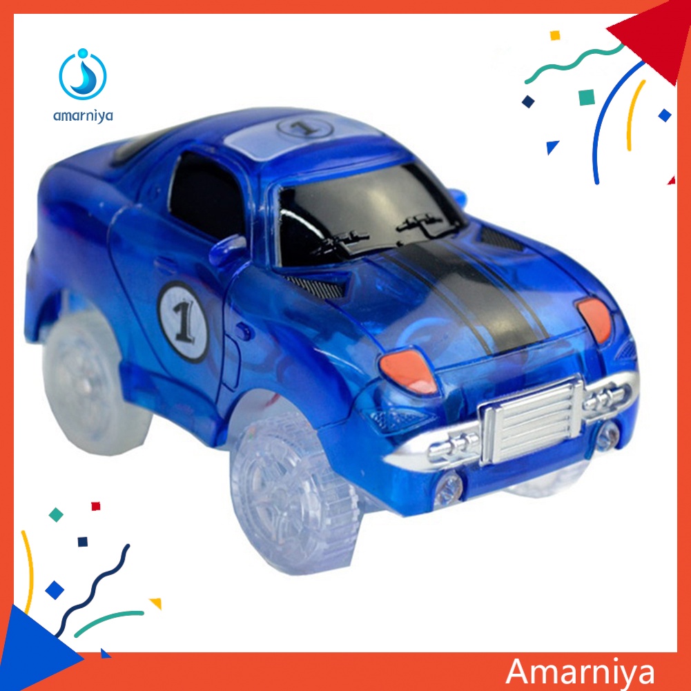 Bộ Phụ Kiện Đồ Chơi Lắp Ráp Đường Ray Xe SUV Có Đèn LED