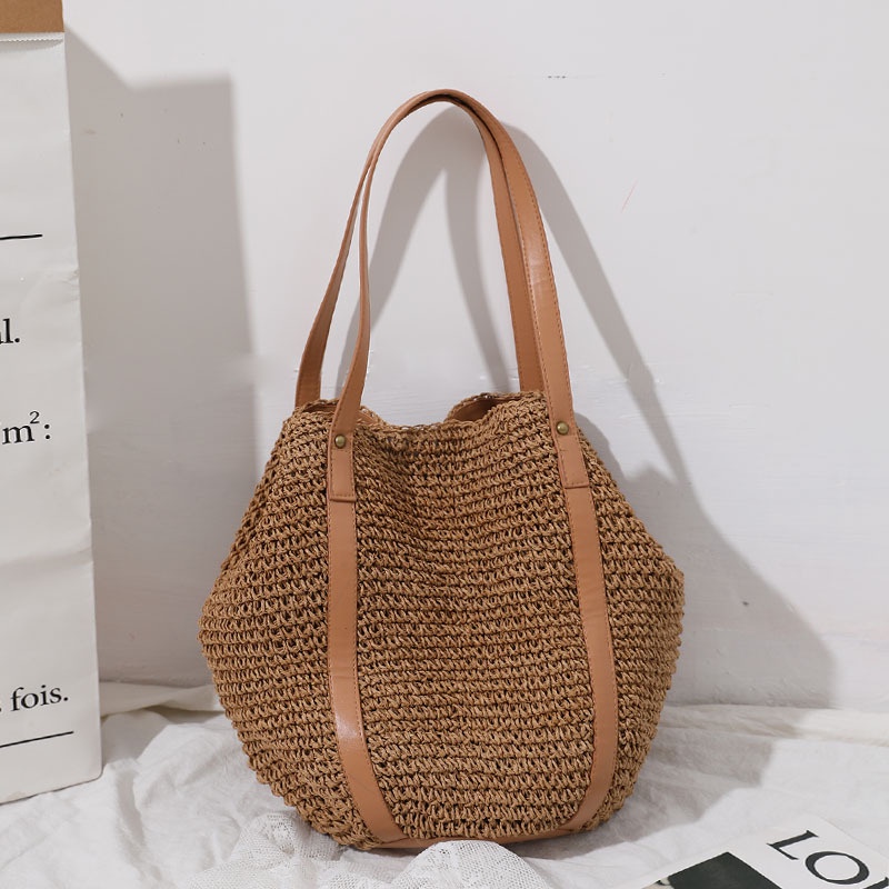 Túi tote Dệt Tay Sức Chứa Lớn Phong Cách Hàn Quốc Dễ Phối Đồ Cho Nữ