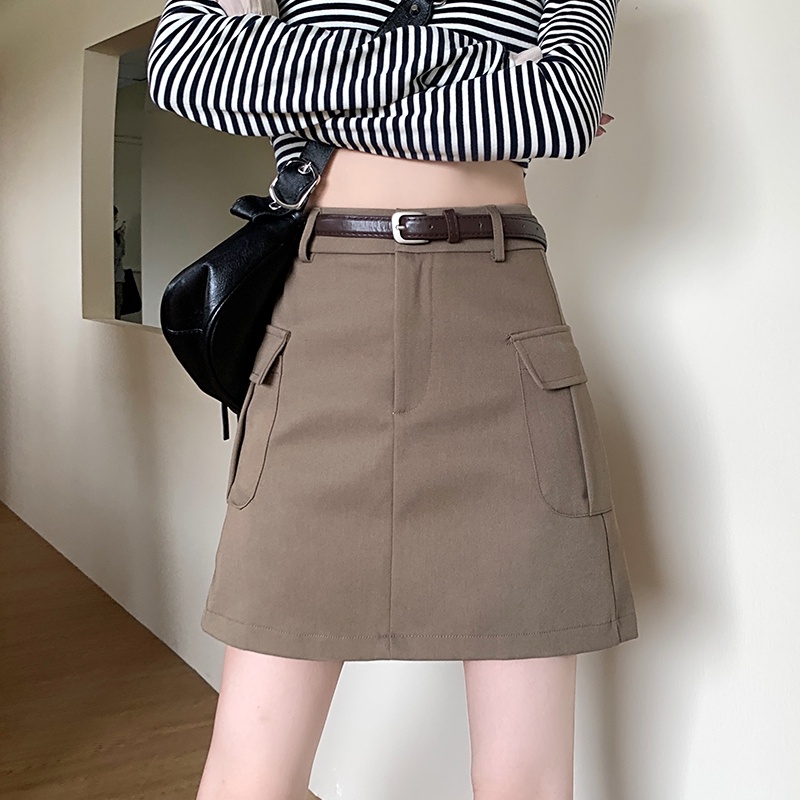 Chân váy SUXI dáng chữ A lưng cao ôm hông thời trang dành cho nữ