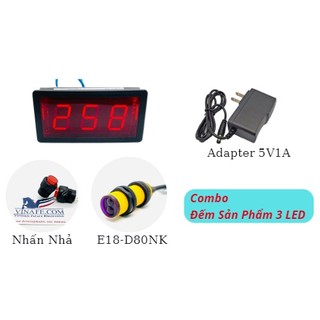 Combo đếm sản phẩm hiển thị trên led 3 số màu đỏ