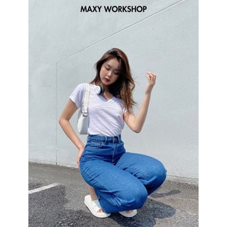Áo thun cổ tim V Neck Basic Tee White Maxy Workshop