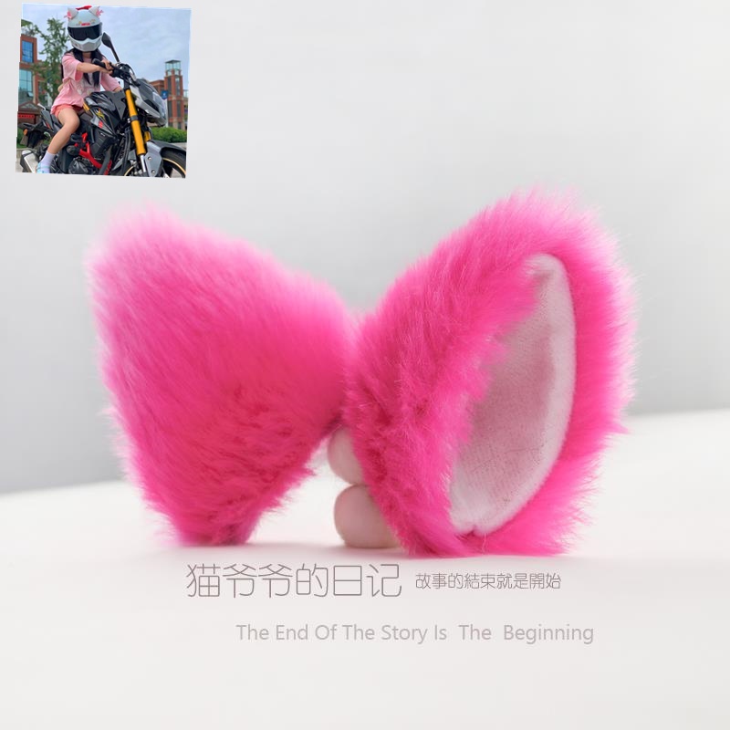 Mũ Bảo Hiểm Hình Tai Mèo Bằng Lông Sáng Tạo Cá Tính Cho Nữ