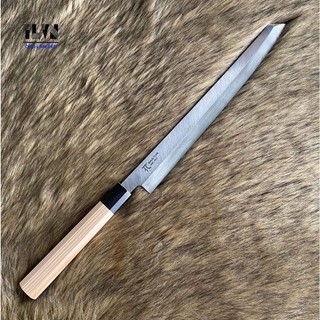 TLVN-Dao Làm Bếp kiritsuke yanagi chuyên cắt sashimi thép 440c chống rỉ cán gỗ khâu sừng trâu