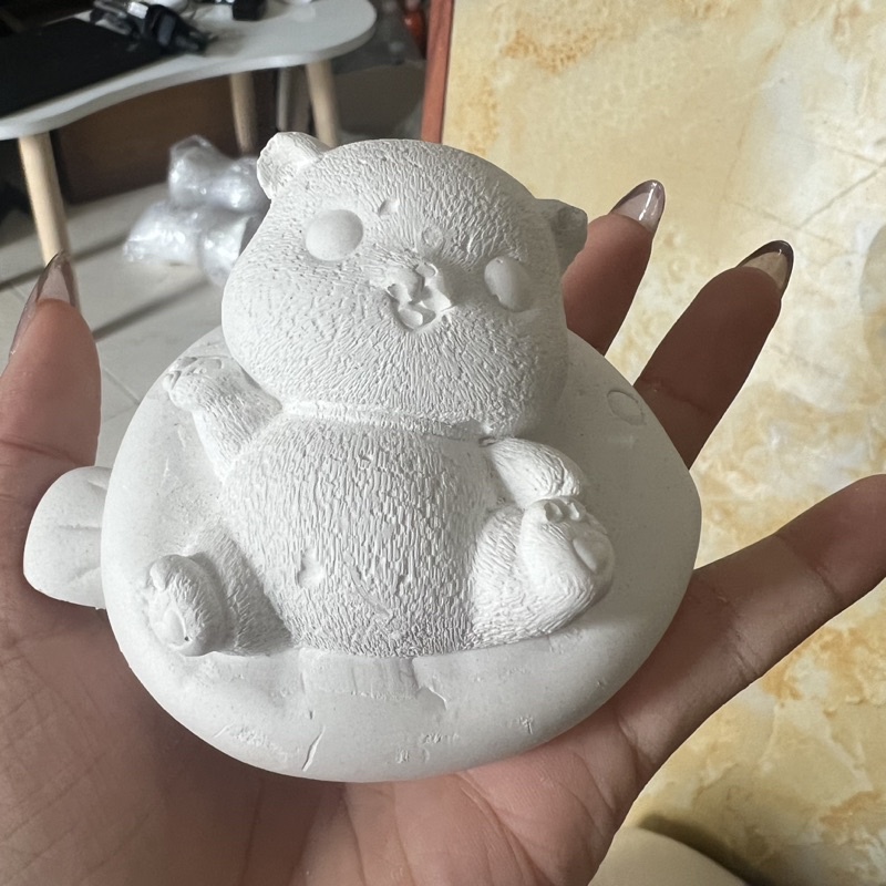 Tô Tượng Thạch Cao Size 8-12cm (tặng kèm tượng mini ), Tượng Thạch Cao Gấu Pooh