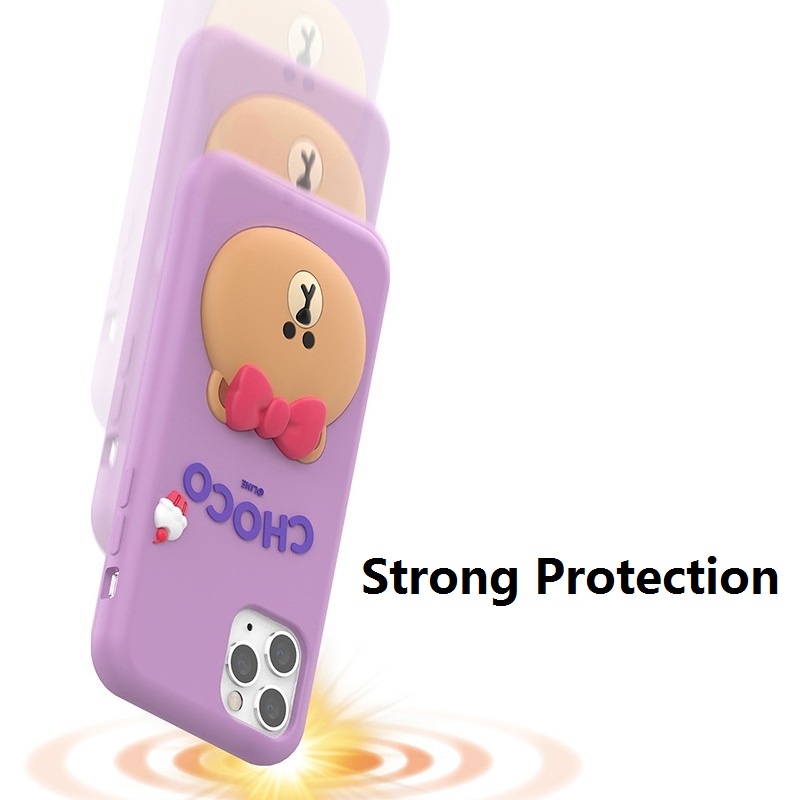 LINE FRIENDS Ốp Điện Thoại Silicon Mềm Hình Gấu Nâu Cony Sally 3D Cho iPhone 14 Pro Max 14 Plus 13 Pro Max 12 Pro Max 12 Pro 11 Pro Max 11