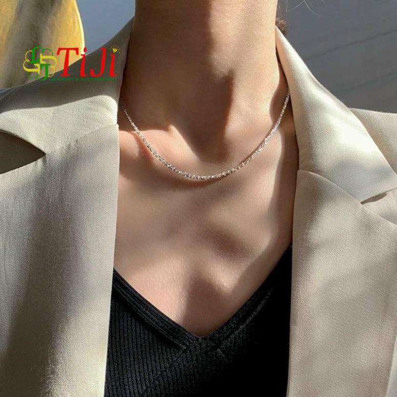 Dây chuyền nữ inox xoắn tuyết xù sáng đẹp không đen không gỉ sét