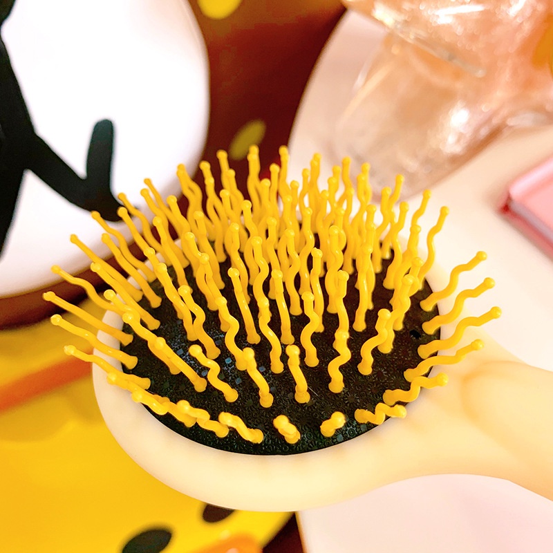 1 Lược Chải Tóc Túi Khí Mát Xa Chống Tĩnh Điện Tích Hợp Gương Cầm Tay Thiết Kế Hoạt Hình Dễ Thương Cho Nữ