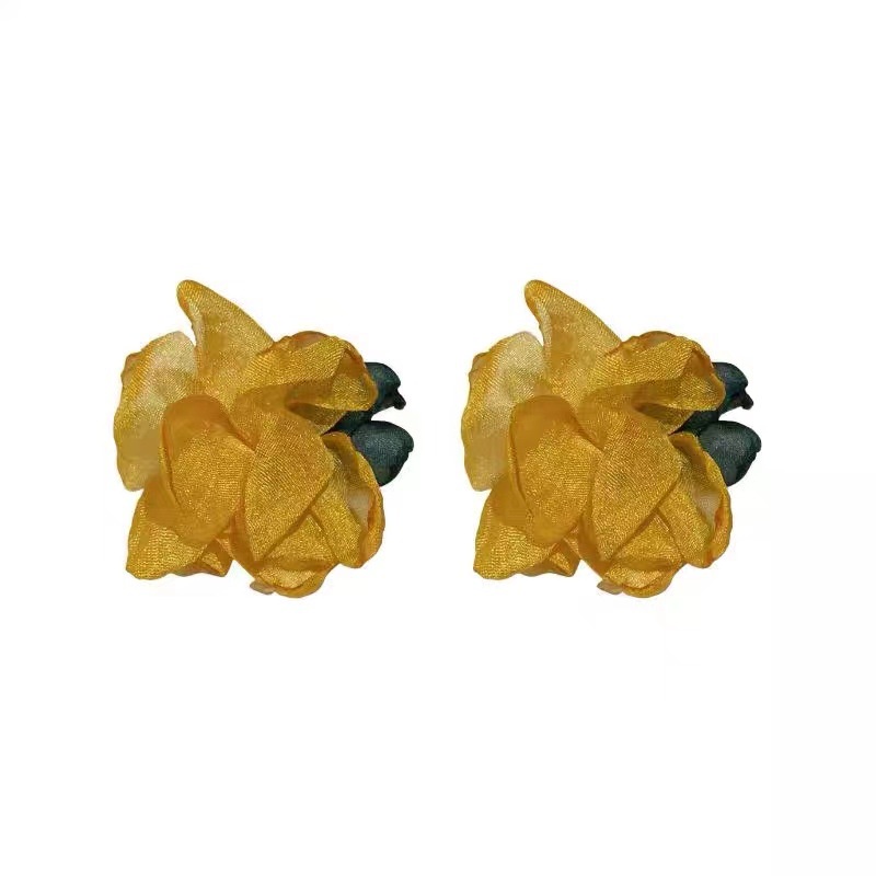 Bông Tai Hoa Vải Phong Cách Pháp Lãng Mạn