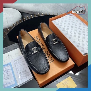 Giày Moca LV, giày lười nam da thật , giày mọi nam lót da. Bền form dáng  Fullbox thẻ bill. [ Bảo hành nổ da bong đế ]