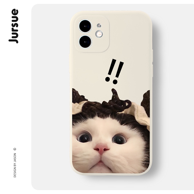 Ốp điện thoại JURSUE cặp đôi dễ thương đẹp mèo dẻo Cho iPhone 14 13 12 11 Pro Max SE 2020 X XR XS 8 7 ip 6S 6 Plus kute XYH1200