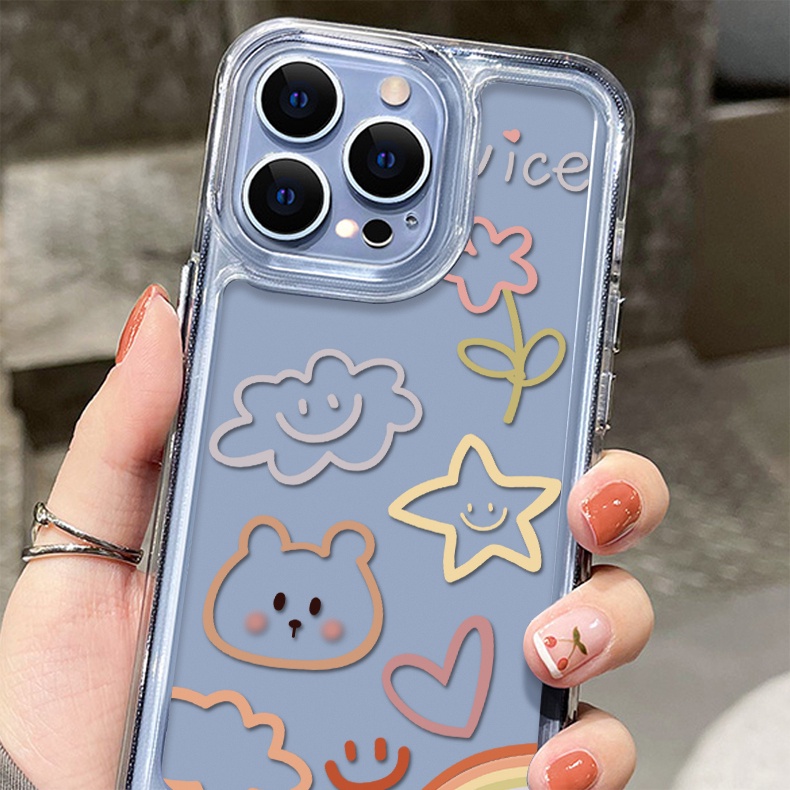 Ốp Điện Thoại DecoPhone Acrylic tpu acrylic Hình Đám Mây Tím Hồng Cho iphone 6 6s 7 8 plus x xs max se 11 12 13 14 15 pro max plus