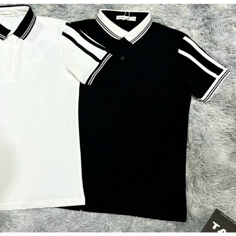 Áo polo thời trang nam có hoạ tiết đơn giản dễ phối, Áo cộc tay cổ bẻ phong cách hàn quốc btshop từ 45 đến 75 kg