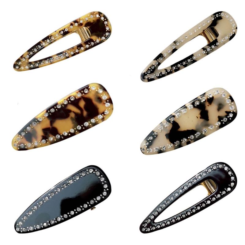 Kẹp Tóc Mỏ Vịt Bằng Kim Loại Họa Tiết Da Báo Hình Giọt Nước Rỗng Kiểu Vintage Hàn Quốc Cho Bạn