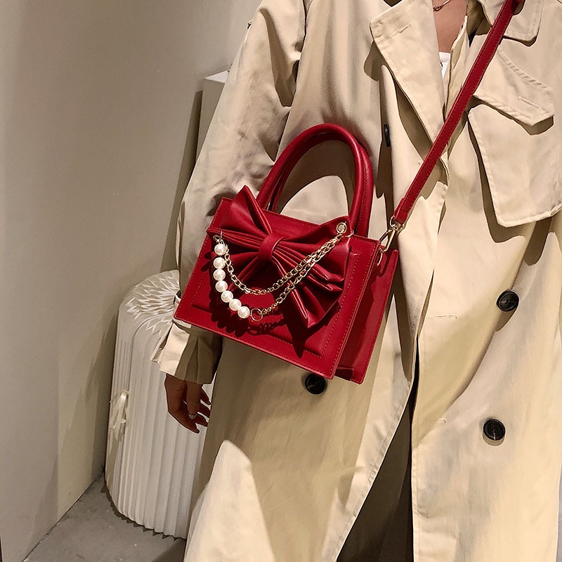 Túi Xách JASMIN NOIR Da PU Hình Hộp Phối Dây Xích Thời Trang Dành Cho Nữ