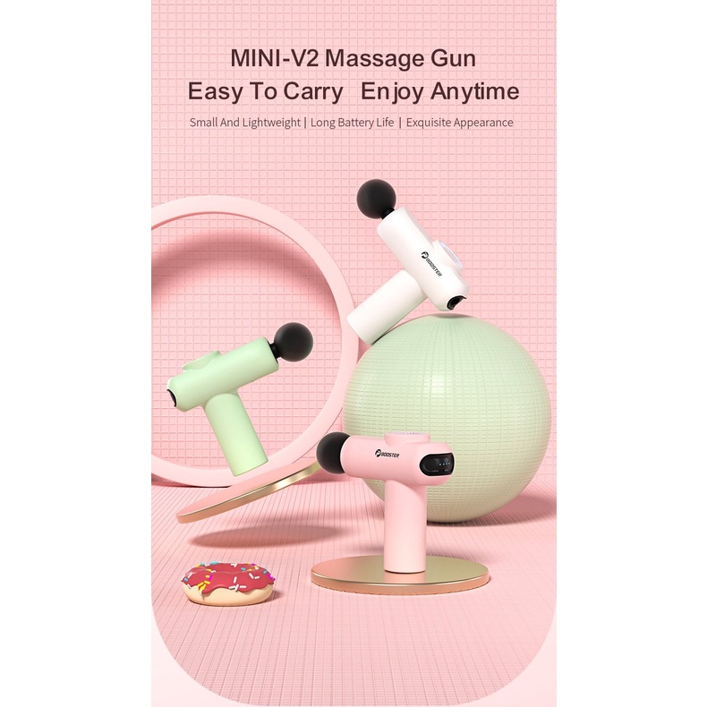 MUA 1 ĐƯỢC 4 - 2000mAh KÈM 6 ĐẦU - TẶNG TÚI ĐỰNG Máy massa cầm tay BOOSTER MINI V2 công suất 25W lực đấm 14kg, sâu 6mm