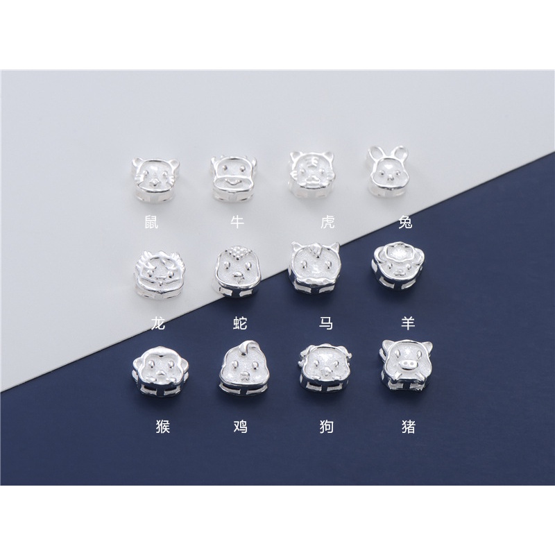 Hạt Bạc S925 Hình Chú Thỏ Hoàng Đạo Dùng Làm Vòng Tay / Trang Sức DIY