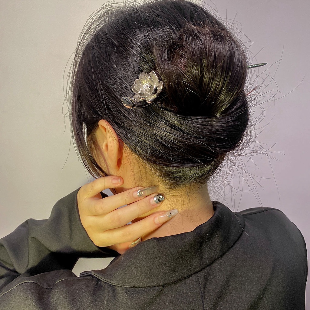 Miyan Kẹp Tóc Hoa Sen Phong Cách hanfu Truyền Thống Lắc Lư Lắc Lư Cầm Tay Cho Nữ