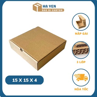 15x15x4 - Hộp Carton Nắp Gài ( giá sỉ 950đ)