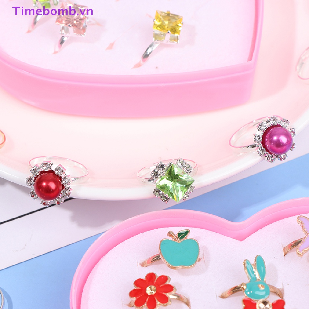 # Túi Xách Nữ Thời Trang # Hộp 10 Nhẫn Hình Dáng Ngẫu Nhiên Cho Bé Gái