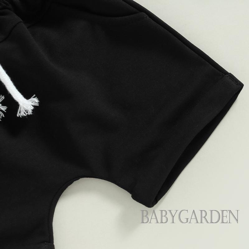 Bộ Áo Sát Nách Cổ Tròn In Chữ + Quần Short Rút Dây Thời Trang Cho Bé Trai 0-3 Tuổi