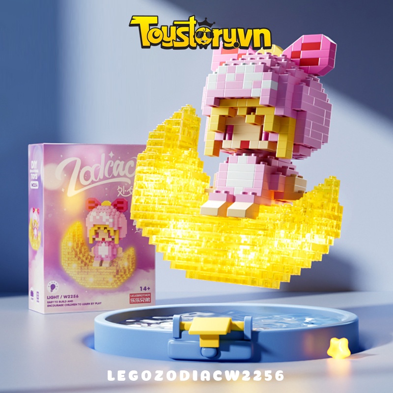 Non-Lego 12 Cung Hoàng Đạo Mini – Cung Xử Nữ có đèn LED phát sáng 428PCS 10,2cm LEGOZODIACW2256