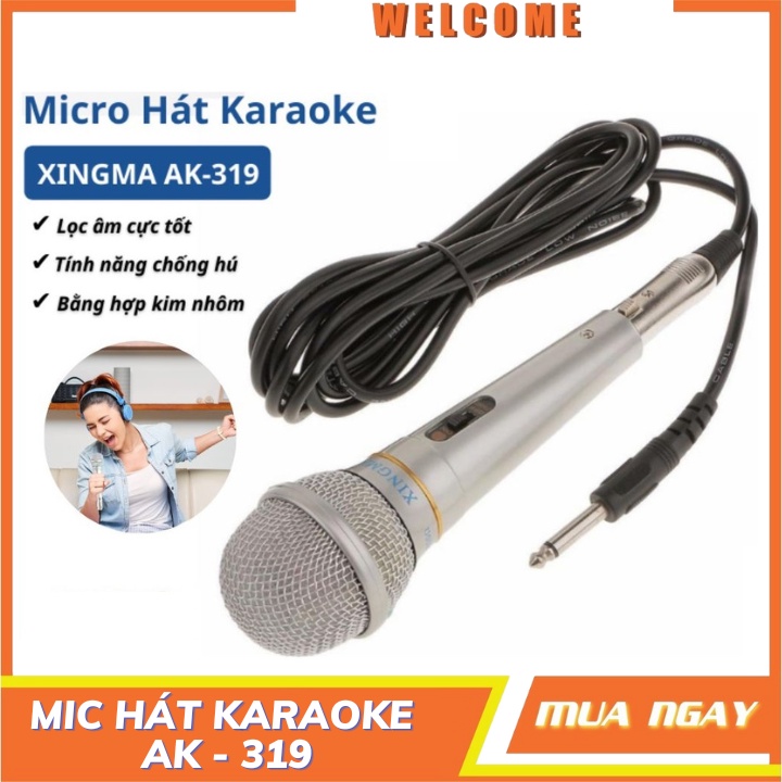 Micro chống hú - Micro karaoke AK-319 - Âm thanh siêu hay - Bảo hành 12 tháng