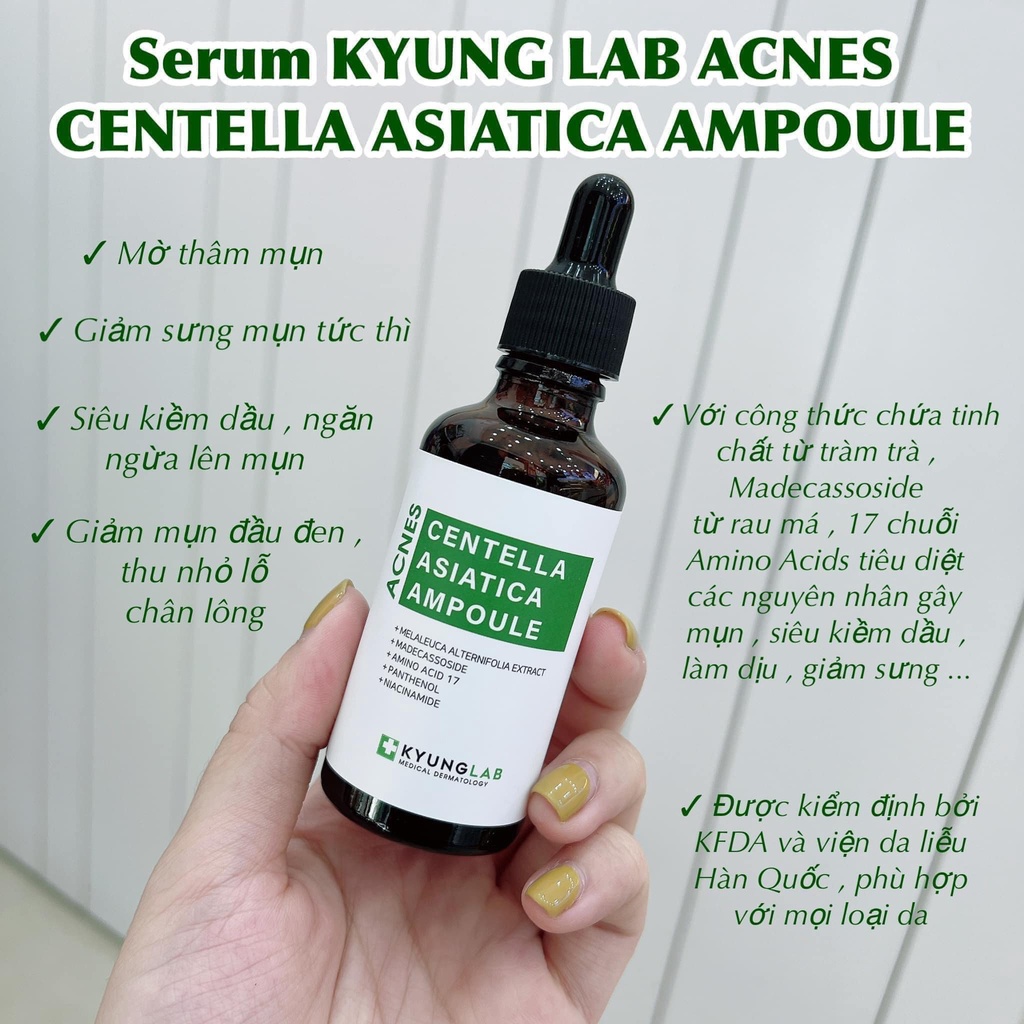 Tinh Chất Giảm Mụn Kiềm Dầu KyungLab Acnes Centella Asiatica Ampoule - 50ml