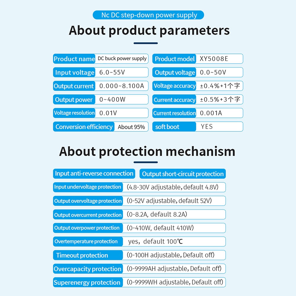 Mô Đun Điều Chỉnh Điện Áp Pcbfun XY5008E DC 6-55V Cho Gậy Đánh Golf