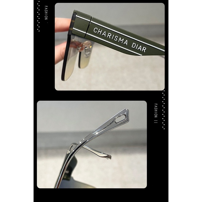 Kính Mát Một Nửa Gọng Chống Tia UV Phong Cách Âu Mỹ Thời Trang Mới Cho Nữ