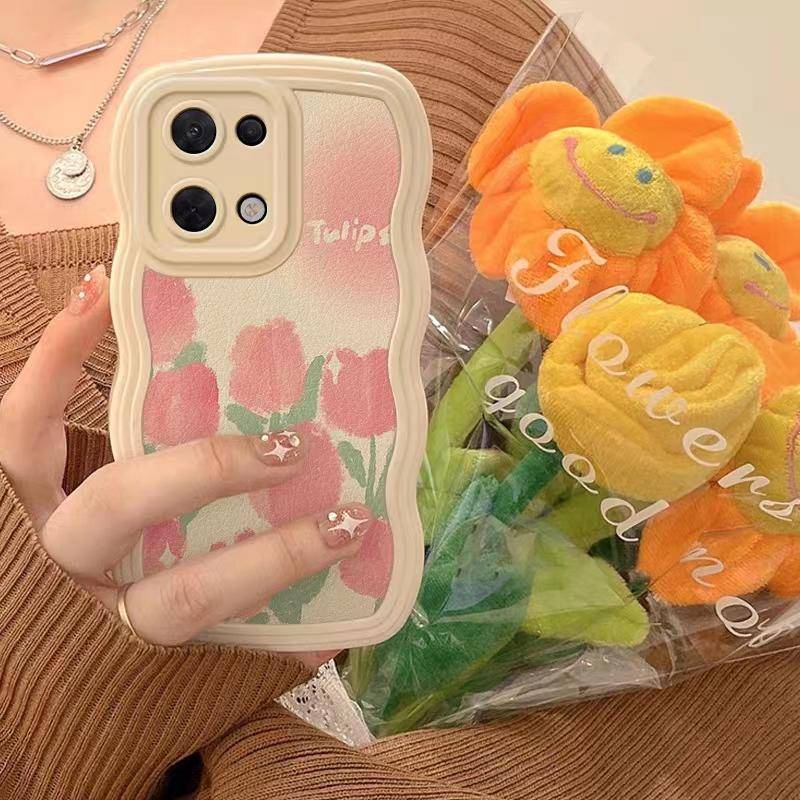 Ốp lưng hoa tulip Vivo Y16 Y02 Y22 Y21 Y20 Y35 Y15A Y21T  Y33T Y50T Y20 Y20i Y20S Y17 Y15 Y12 Y19 Y50 Y75 S1 V25 V20