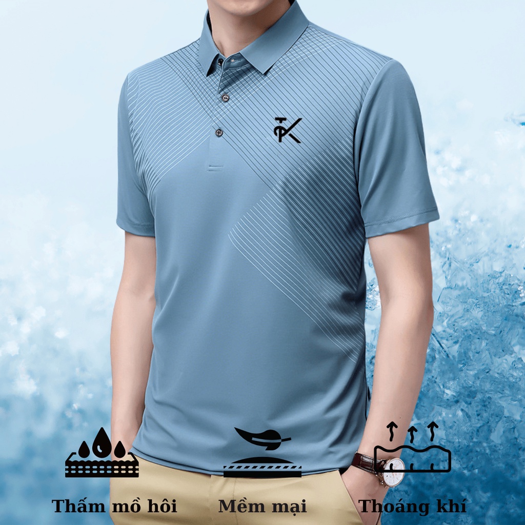 Áo thun polo nam THÁI KHANG vải thun lạnh co dãn 4 chiều APOLO13